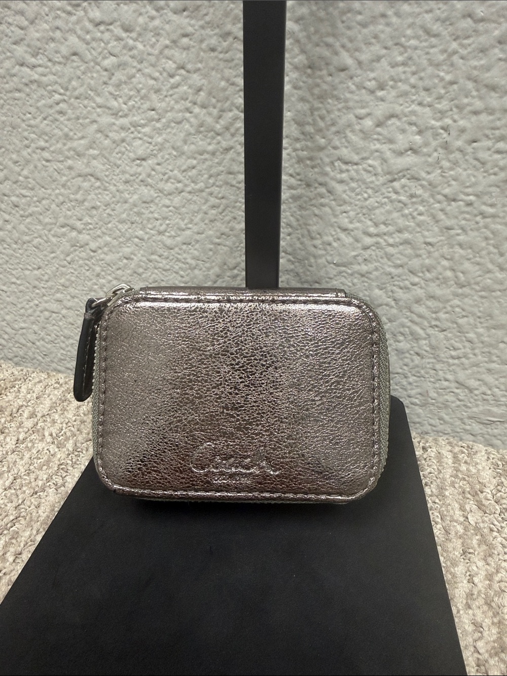 Coach Poppy Metallic Pewter Compact Pill Box - Women Bags